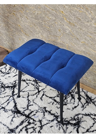 Siyah Sivriltmel Ayaklı 60 Cm Puf Bench - Puf - Bench - Oturak - Çok Renkli