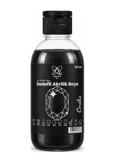 Oniks Siyah Sedefli Akrilik Boya 50 Ml