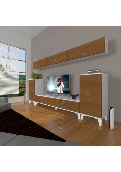 Decoraktiv Eko 9 Mdf Std Gold Tv Ünitesi Tv Sehpası Beyaz - Ceviz
