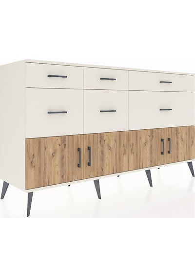 Kronos Konsol Tek Raflı 6 Çekmeceli 4 Kapaklı 176x59x99 Aytaşı-ça Aytaşı-çam/aytaşı