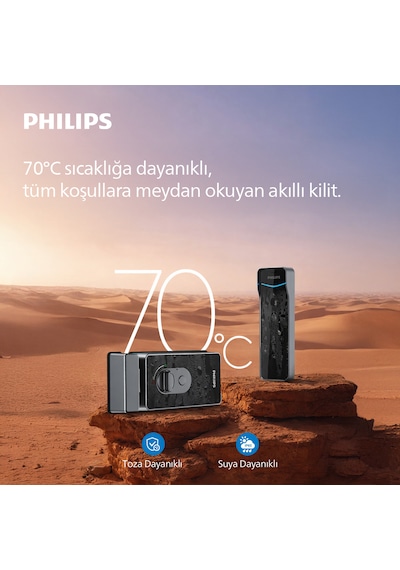 Philips Akıllı Kilit Ddl505-5hbs, Suya Ve Sıkaklığa Dayanıklı Siyah