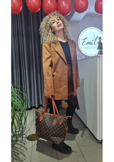 Mylook Premium Süet Astarlı Ceket Taba