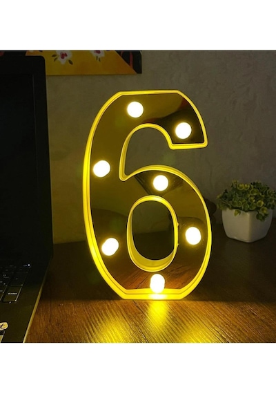 Büyük Boy Led Işıklı 3d Rakam Sayı Doğum Günü Kutlama Organizasyon Işıklı Sayı-370 Sarı