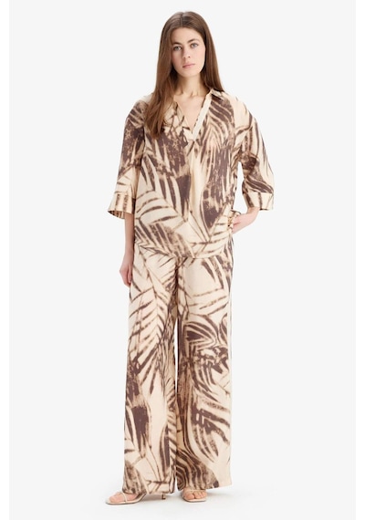 DeFacto Wide Leg Desenli Modal Kumaş Palazzo Pantolon Yüksek Bel Düz Geniş Paça E8599AX25SMBG310 DeFacto Wide Leg Desenli Modal Kumaş Palazzo Pantolon Yüksek Bel Düz Geniş Paça E8599AX25SMBG310