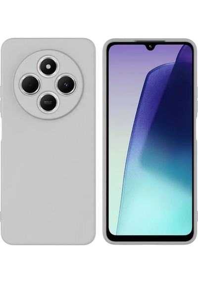 Redmi A4 Uyumlu Silikon Kılıf - Kamera Korumalı Esnek Pastel Renk Kapak - Gri Gri