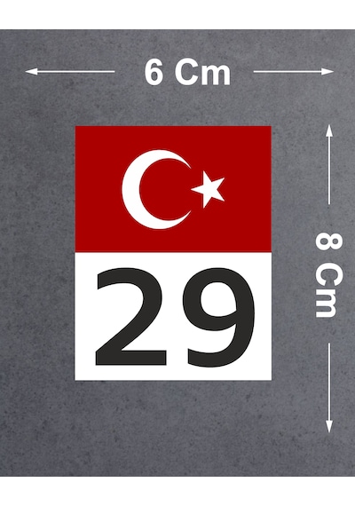 Kişiye Özel Plaka Ve Ay Yıldız Sticker - Türk Bayrağı İl Plaka Sticker - Araba Oto Motosiklet Karavan Araç Cam Sticker - 00192 8x6 Cm