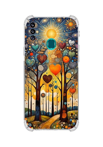 Printify Samsung Galaxy A20s İle Uyumlu Düşlerin Dansı Serisi Yıldız Yolculuğu Tasarımlı Uv Baskılı Köşe Korumalı Antişok Kılıf Şeffaf