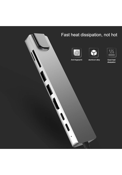 8 In 1 4K Type C USB 3.0 Hub Hdmı Rj45 Sdtf Adaptörü