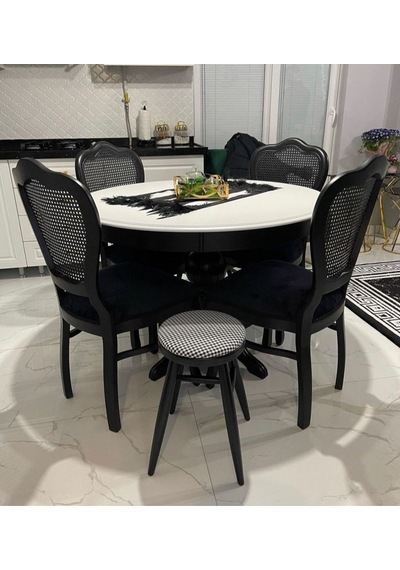 Masifart 100 cm Yuvarlak Baba Ayak Masa Sandalye Takımı Hasırlı Masifart 100 cm Yuvarlak Baba Ayak Masa Sandalye Takımı Hasırlı