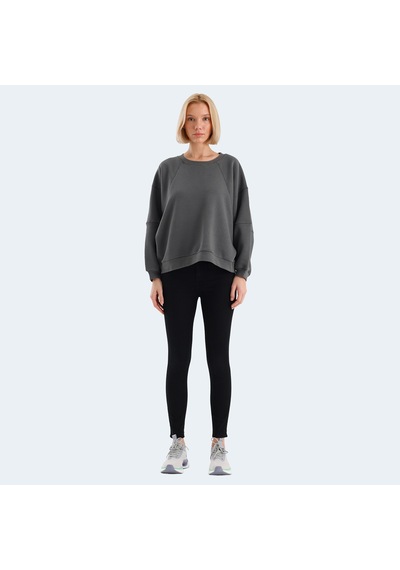 Slazenger VIA Kadın Oversıze Koyu Gri Sweatshirt