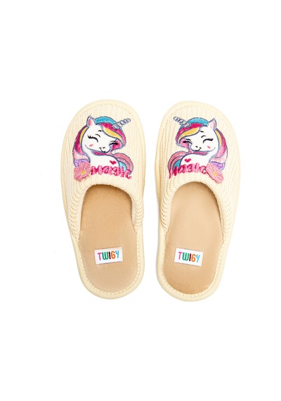 Twigy Unicorn Çocuk Ev Terliği Bej 30/35