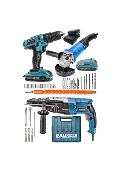 Bulldozer Makine Seti 24vm Setli Vidalama 3000W Kırıcı Delici 160