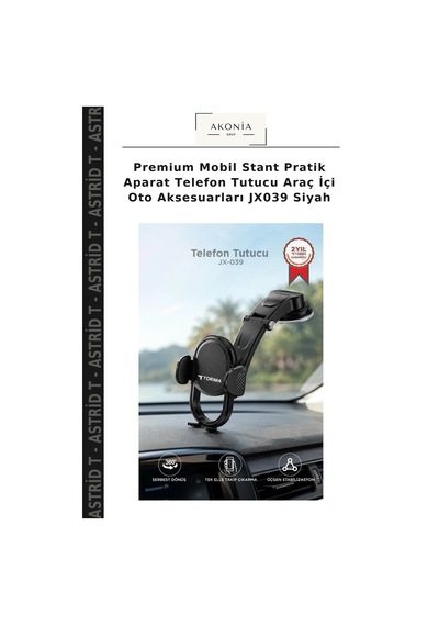 Premium Mobil Stant Pratik Aparat Telefon Tutucu Araç İçi Oto Aksesuarları Jx039 Siyah