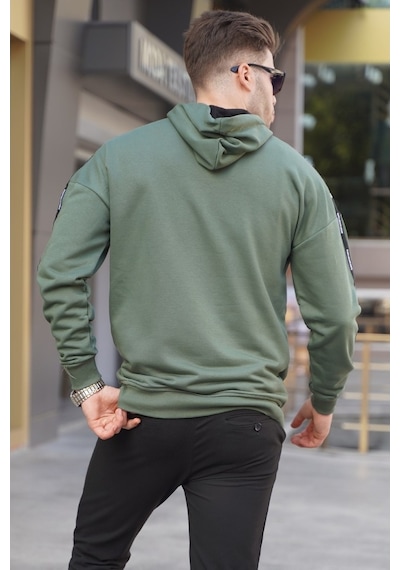 Madmext Haki Kapüşonlu Sweatshirt 4721 Haki