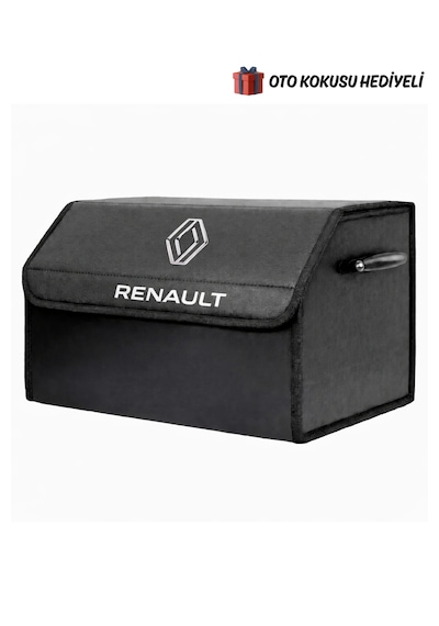 Renault Marka Logolu Oto Bagaj Organizer Çanta Oto Bagaj Çantası 2 Bölmeli Suni Deri Boyutlar : 48 Cm X 31 Cm X 29 Cm