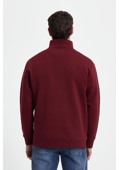 Tudors Erkek Relax Fit Rahat Kesim Pamuklu Yarım Fermuarlı Baskılı Bordo Sweatshirt-42314 Bordo Tudors Erkek Relax Fit Rahat Kesim Pamuklu Yarım Fermuarlı Baskılı Bordo Sweatshirt-42314 Bordo
