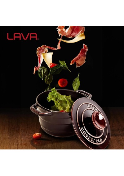 Lava Döküm Yuvarlak Tencere Döküm Demir Kapak Experience Majolik Serisi Çap(Ø) 23  cm