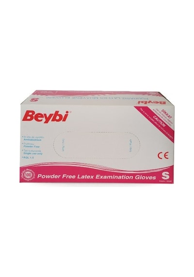 Beybi Pudrasız Lateks Eldiveni 100 Lü Paket S