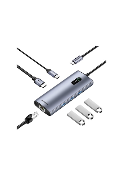 6 Portlu 4k 30hz Gigabit Ethernet 3 Usb3.0 Pd 100w Destekli Hub Çoklayıcı