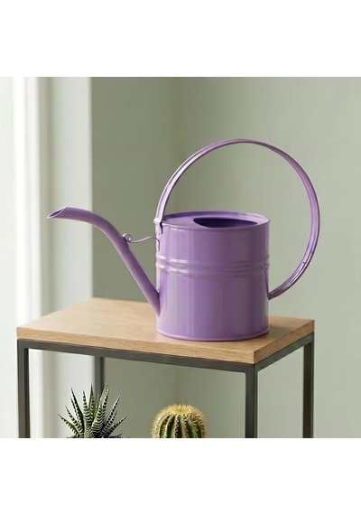Ella 1 Litre Metal Çiçek Saksı Sulama Kabı Modern Dekoratif Çok Amaçlı Sulak Mor