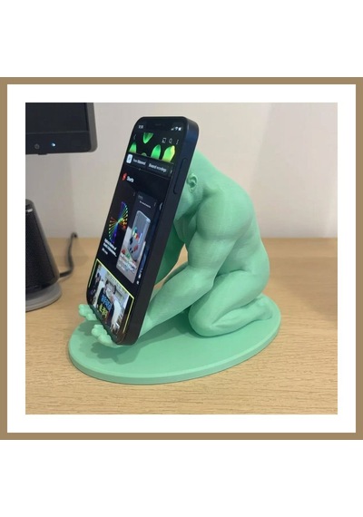 Bezos 3d Baskı Goril Telefon Tutucu - Kaslı Goril Masaüstü Telefon Standı-mint 22
