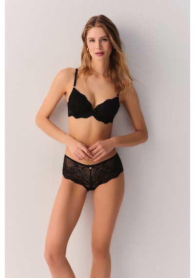 Suwen Lace Deluxe Dantelli Balkonet Sütyen Sw4058012 Siyah