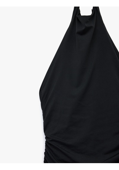 Koton Slim Fit Drapeli Sırt Dekolteli Halter Yaka Tül Detaylı Uzun Elbise Siyah 6sak80258ek Koton Slim Fit Drapeli Sırt Dekolteli Halter Yaka Tül Detaylı Uzun Elbise Siyah 6sak80258ek