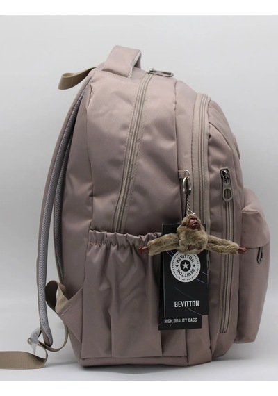 Okul Sırt Çantası Unisex Suya Dayanıklı Kumaş Okul Çantası Bvt2500 Vizon Vizon