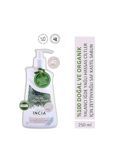 %100 Doğal Sıvı Kastil Sabunu Hassas Ciltler İçin Zeytinyağlı 10 Bitkisel Değerli Yağ Vegan 250 Ml