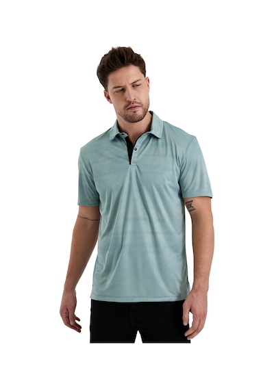 Gölge Desenli Spor Polo Yaka Erkek Kısa Kol Tişört Olive