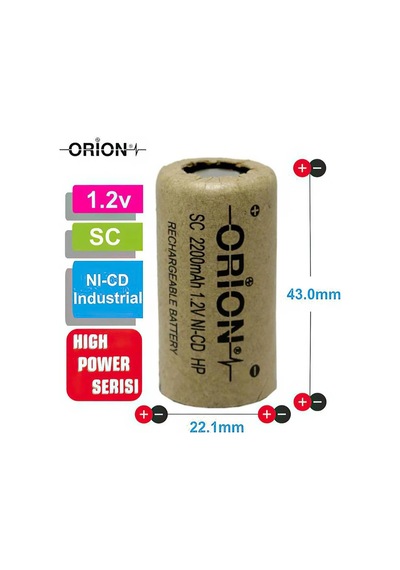 Orion 1.2v Ni-cd Sc 2200mah Şarj Edilebilir Pil - Hp