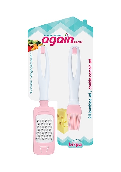 Again Saplı Mini Rende & Silikon Yumurta Fırçası Seti