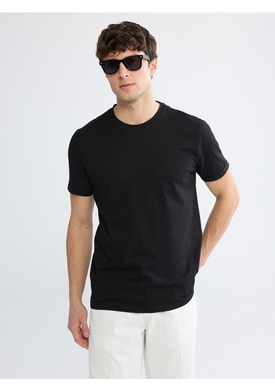 Lcwaıkıkı Classic Siyah Slim Fit %100 Pamuk Basic Tişört