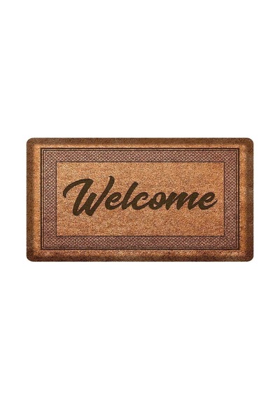 Dekoratif Welcome Kahverengi Kapı Önü Paspası 45 X 65 Çok Renkli