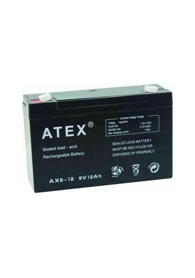 Atex Plus 6V 12Ah Bakımsız Kuru Akü