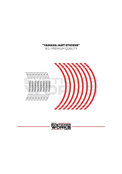 Yamaha Jant Sticker Seti Yüksek Kalite 16lı Jant Set Yamaha Uyumlu 40208741