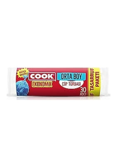 Cook Eko Orta Çöp Poşeti Mavi 55 60 Cm 30 Lu