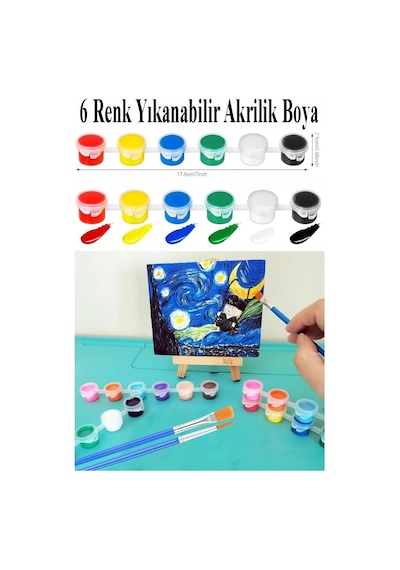 Akrilik Boya 3 Ml 6 Renk 5 Paket Mini Küçük Akrilik Boya Taş Ahşap Seramik Tuval Alçı Tuval Etkinlik Boyama Sanatsal