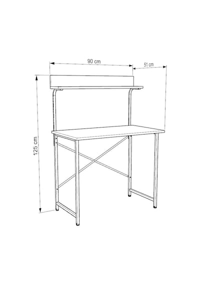 Parla Üstten Raflı Dekoratif Çalışma Masası 50x90 Cm Atlantik Çam