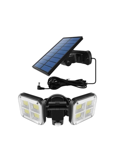 Solar Lamba Güneş Enerjili Kablolu Çift Başlı Sensörlü Bahçe Kamp Aydınlatma 120 Led Lamba