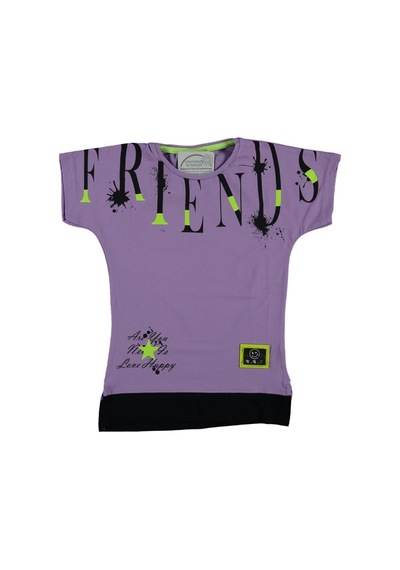 Liay Moda Frıends Baskılı Kız Çocuk Tişört Mor