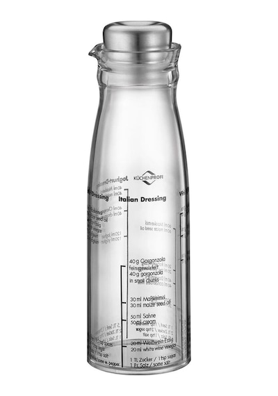 Kuchenprofi Dressing Shaker 250 Ml, Ölçekli, Paslanmaz Çelik Kapaklı Sos Karıştırıcı, Yağdanlık Sosluk Gri