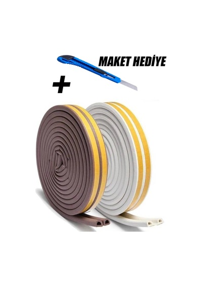 Yapışkanlı 10x2 20 Metre Beyaz Kapı Pencere Bandı Fitili Soğuk Izolasyon Kauçuk Bantları