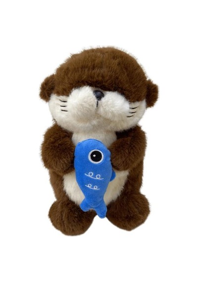 Peluş Kahve Uyku Arkadaşı Balık Tutan Susamuru Su Samuru Peluş 35 Cm Pelüş