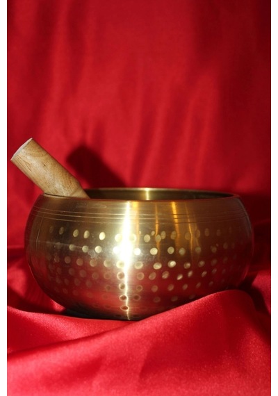 Meditasyon Çanı Tibet Çanağı Pirinç Kaplama 7 Element 16 Cm