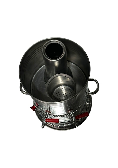 Odunlu Çift Musluklu Çelik Semaver 5 Lt -127