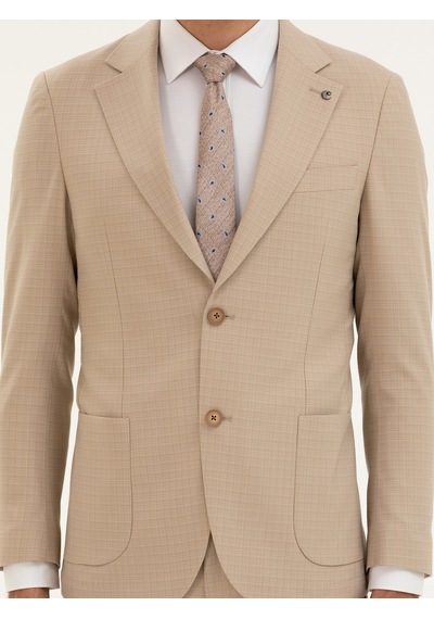 Cacharel Bej Slim Fit Takım Elbise