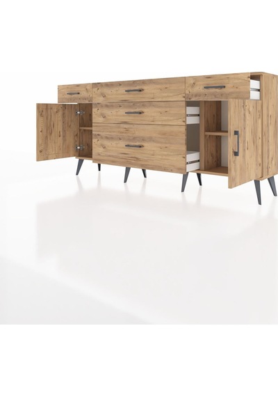 Arges Konsol 2 Raflı 5 Çekmeceli 2 Kapaklı 176x30x83 Çam-çam/çam Çam/çam Arges Konsol 2 Raflı 5 Çekmeceli 2 Kapaklı 176x30x83 Çam-çam/çam Çam/çam