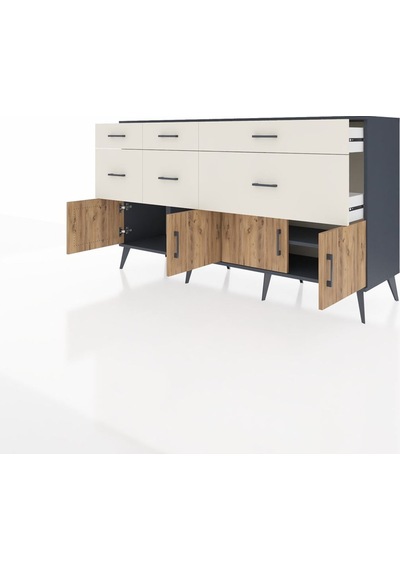 Hyperion Konsol Tek Raflı 6 Çekmeceli 4 Kapaklı 176x44x99 Antrasi Antrasit-çam/aytaşı Hyperion Konsol Tek Raflı 6 Çekmeceli 4 Kapaklı 176x44x99 Antrasi Antrasit-çam/aytaşı