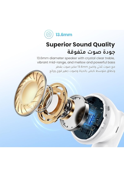 Hitune H5 True Kablosuz Kulak İçi Kulaklık, Beyaz
